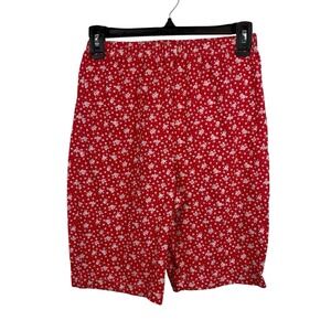 Vintage‎ Red White Floral High Waisted Biker Shorts Size Small Simpy Basic